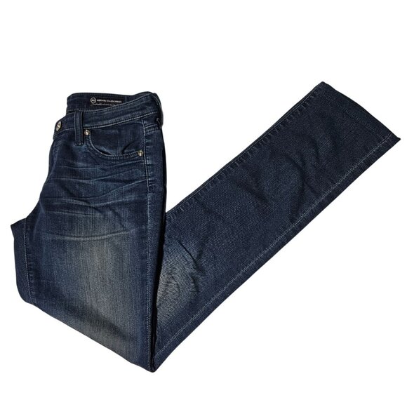AG Adriano Goldschmied Jeans Womens Size 26 Straight High Rise Dark Wash Denim - Picture 1 of 5